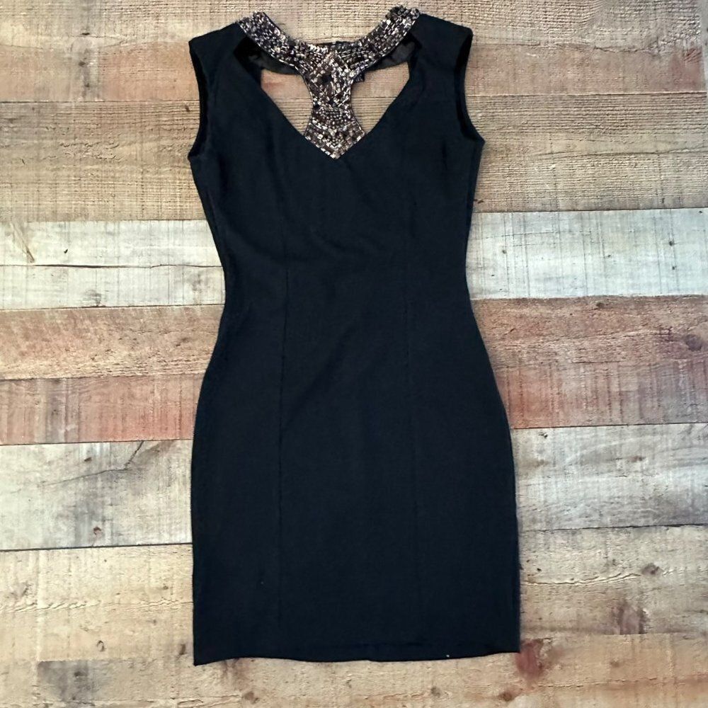 Little Mistress London Black racer back with brown bead embellishment women's 6 - Picture 11 of 11